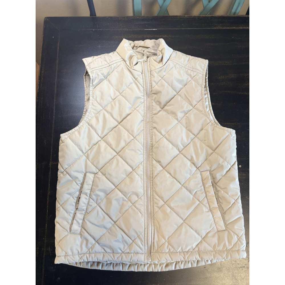 Goodfellows & CO. QUILTED PUFFER VEST sz Medium BEIGE TAN